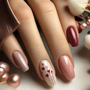 Nail Simple Love Design Mid-length Ballet Wearable Lines Square Press on Nails Art