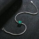 Sterling Silver Diamond Emerald Gemstone Bangle Charm Wedding Tennis Bracelet Fine Jewellery