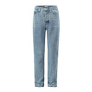 Launch Women Jeans Loose Straight Denim Pants Floor-length Pants