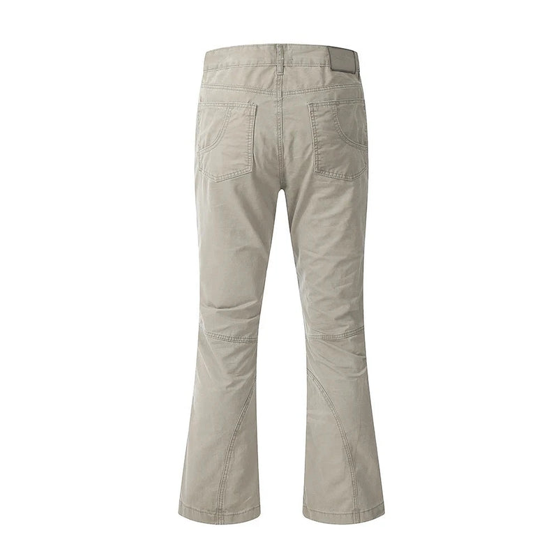 Spliced Straight Pants Men Solid Color Casual Streetwear Flared Pants Men Trousers