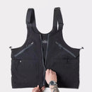 Retro Functional Style Vest Men Multi Pocket Workwear Sleeveless Vest Shoulder Bag Dual-use Jacket