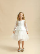 Red Baby Christmas Dress for Girls Flower Elegant Princess Birthday Baptism Costume Toddler Kids V-Back Lace Wedding Party Gown