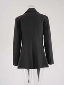 Lady Blazer Coat Long Sleeves Slim Waist Double Breasted Female Coats