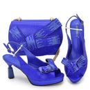 beautiful Shoes And Bag Sets For Evening Party With Stones Leather Handbags Match Bags