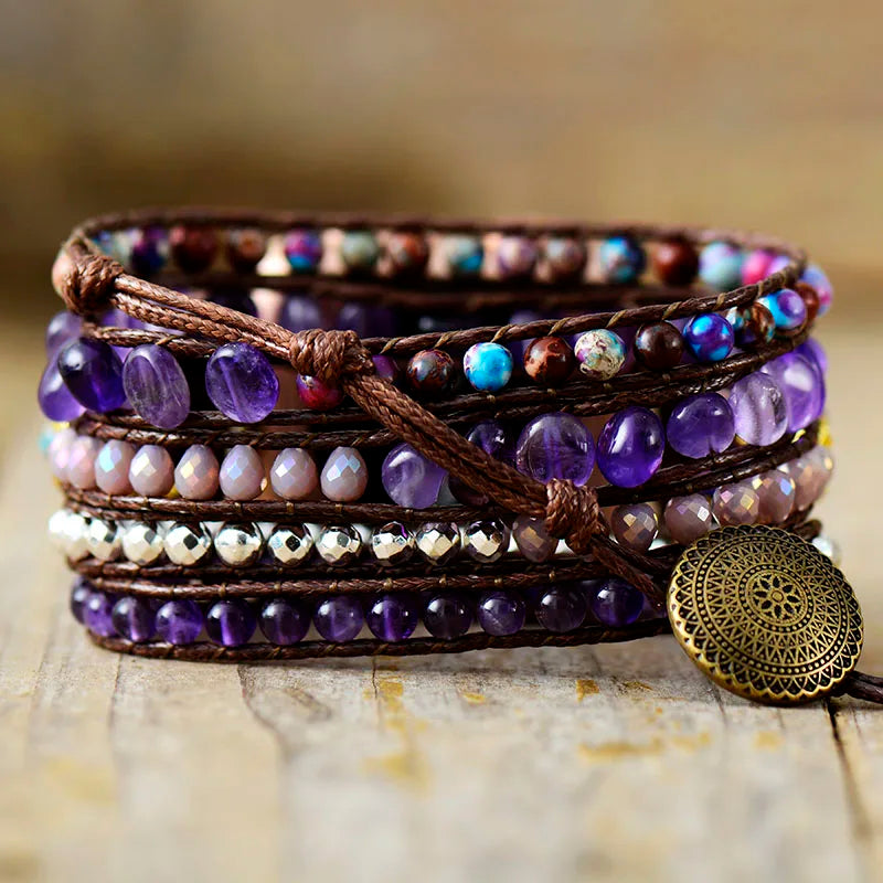 Watch Band 38-45MM Stones Beaded Bracelet Strap for Iwatch Series 1-7 Bohemia Ethnic Trendy Wristband