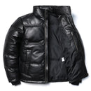Black leather jacket with a white background, Obroi