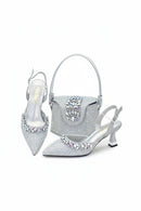 Shoes And Bag Sets For Evening Party With Stones gold Italian Handbags Match Bags