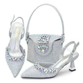 Shoes And Bag Sets For Evening Party With Stones gold Italian Handbags Match Bags