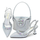 Shoes And Bag Sets For Evening Party With Stones gold Italian Handbags Match Bags