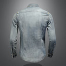 Men Handsome Casual Retro Style Denim Shirt Men Shirts