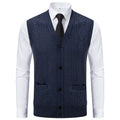 Men's V-Neck Knit Vest, Slim Fit Sleeveless Sweater Waistcoat, Solid Color Smart Casual Pullover for Fall and Winter
