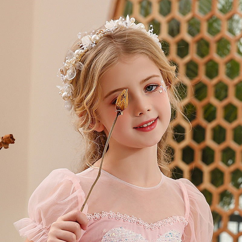 Children Hair Accessories Baby Girls Princess Headband for Bridesmaid Dress Infants Performance Costume Headwear