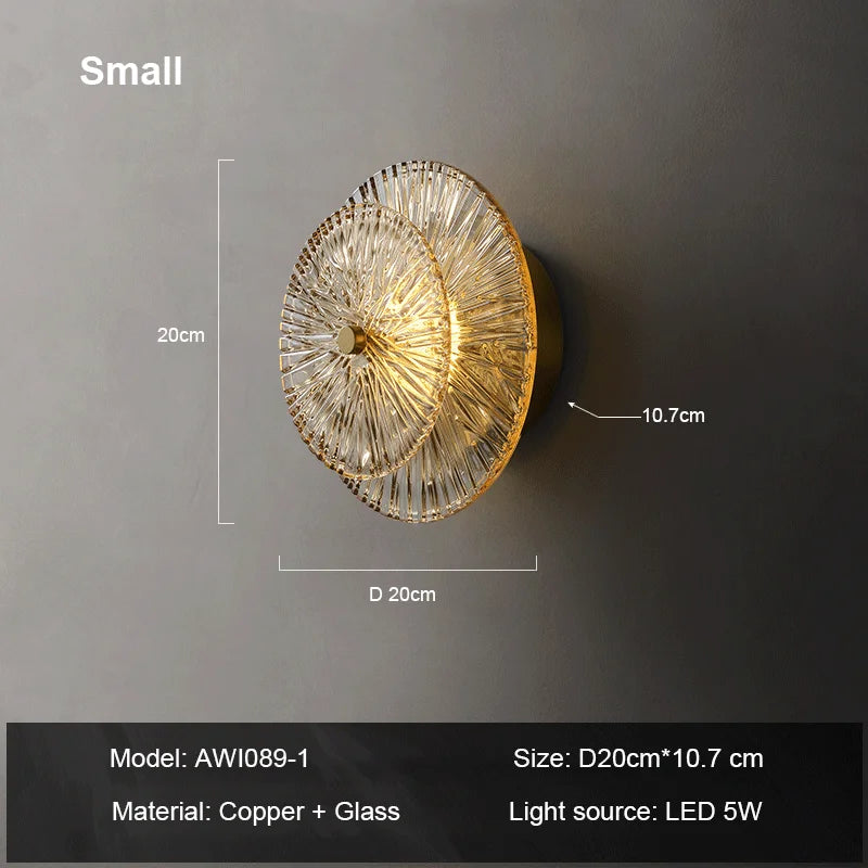 Home Decor For Living Room Background Wall Lamp Bedroom Light Fixtures Luxury Glass Corridor