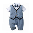 Baby Boy Summer Romper Newborn Birthday Baptism Wedding 0-18M Infantil Xmas Overalls Short Spring Toddler Boys Costume Tops