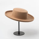 Classical Hat Flat Top Hats Warm Winter Wool Fedora Hats Brim Derby Ladies Hat