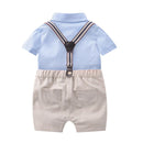 Newborn Gentleman Boys Suit Birthday Party Wedding Costume Outfit Baby Formal Short Pants
