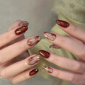 24pcs Wearable Almond Press on Nails Sets Ocean Blue Nails with Jelly Glue Manicure Tips