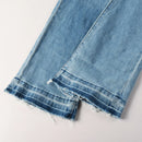 Men Boot Cut Denim Jeans Casual Classic Released Hem Pants Long-Legged Trousers