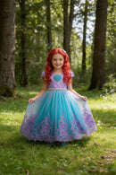 Princess Little Girl Dress Luxury Embroidery Dress Kids Ball Gown carnival Costume Children Mesh Merrmaid Party Clothes