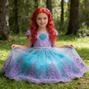 Princess Little Girl Dress Luxury Embroidery Dress Kids Ball Gown carnival Costume Children Mesh Merrmaid Party Clothes