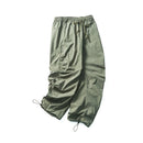 Men Waterproof Pleated Outdoor Loose Casual Cargo Pant Wide Leg Sport Trousers