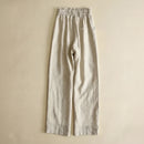 Women Leg Pants Female Flower Bud Waist Straight Leg Trousers Lady Summer Cotton Linen Pant
