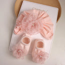 Princess Baby Girls Hat Socks Lace Flower Newborn Cap Headwrap Solid Floral Infant Girls Hats Turban Gift