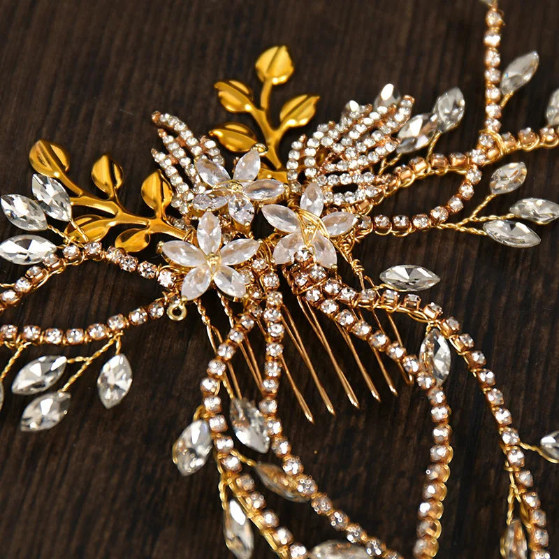 Crystal Pearl Bridal Tiaras Hairbands Hairpins Bridesmaid Diamante Accessories Wedding hair comb hair band Jewelry