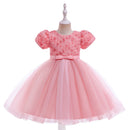 Girl Kids Party Dress Baby Petal Princess Birthday Wedding Gown Clothes Short Sleeve Evening Pageant Children Costume