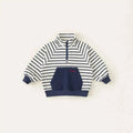 Spring Autumn Children Sweatshirts 1-10Y Boys Cotton Striped Letter Casual Pullover Tops