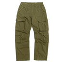 Olive green cargo pants on a white background, Obroi