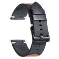 Black leather watch strap on a white background, Obroi
