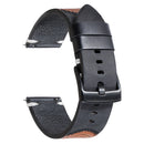 Black leather watch strap on a white background, Obroi
