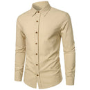 Vintage Medieval Linen Shirt For Men Simple Solid Button Down Shirt Male Retro Pleated Classic