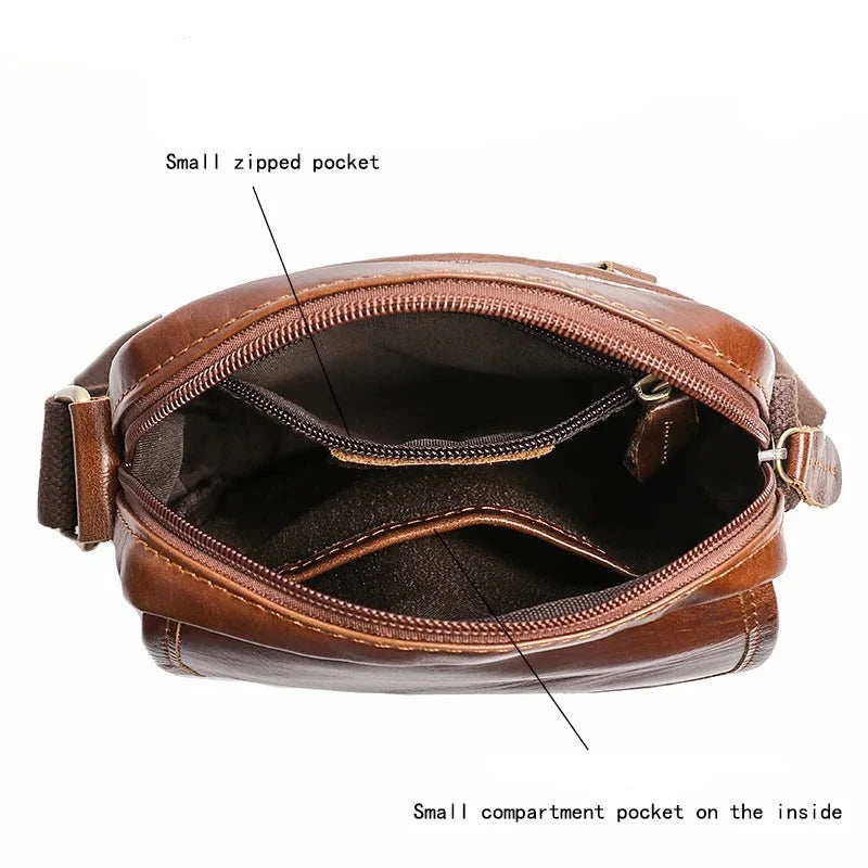 Men's leather simple shoulder bag crossbody men's bag