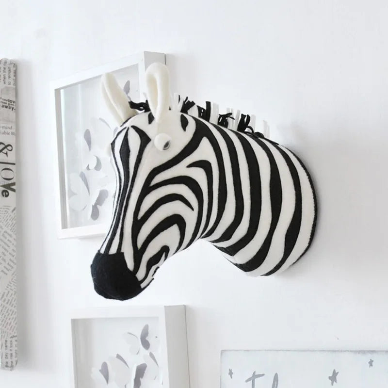 Animal Head Wall Mount Children Stuffed Toys Kids Birthday Gifts Room Wall Home Decoration Accessories