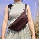 Retro waist pack small chest leather waist pack casual small waist pack outdoor small bag crossbody