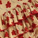 Summer Newborn Baby Girls Clothes Cotton Linen Floral Print Layered Sleeveless O-neck Rompers Jumpsuits Headband Outfits