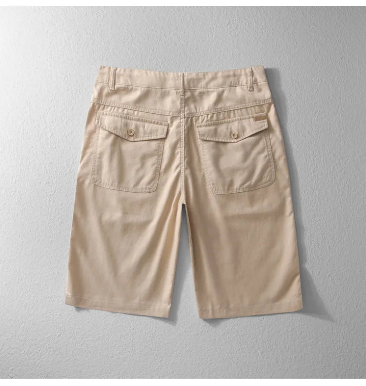 Summer Men Linen Shorts Beach Holiday Thin Casual Loose Half Length Straight Pants