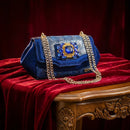 Luxury Rhinestone Taro Royal Blue Open Toe High Heel Shoe And Bag Set for Women - Perfect for Parties Wedding