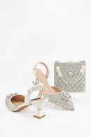 Women Shoes Matcing Bag Set in Design Quality Pumps for Wedding