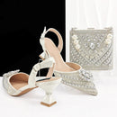 Women Shoes Matcing Bag Set in Design Quality Pumps for Wedding