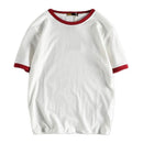 Summer Short Sleeved T-Shirt Men Simple Solid Cotton All Match Casual Round Neck Threaded Half Sleeved Bottoming Shirt