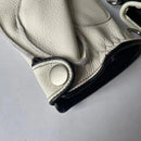 Men Leather Gloves Male Original Niche Retro Smile Winter Warm Fleece