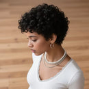 Curly Short Layered Pixie Cut Wig For Women Human Hair Natural Realistic Tangle-Free Easy To Maintain