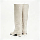 Autumn and Winter Round Toe Low Heeled Women's Knee Boots Flat Bottomed Boots for Women