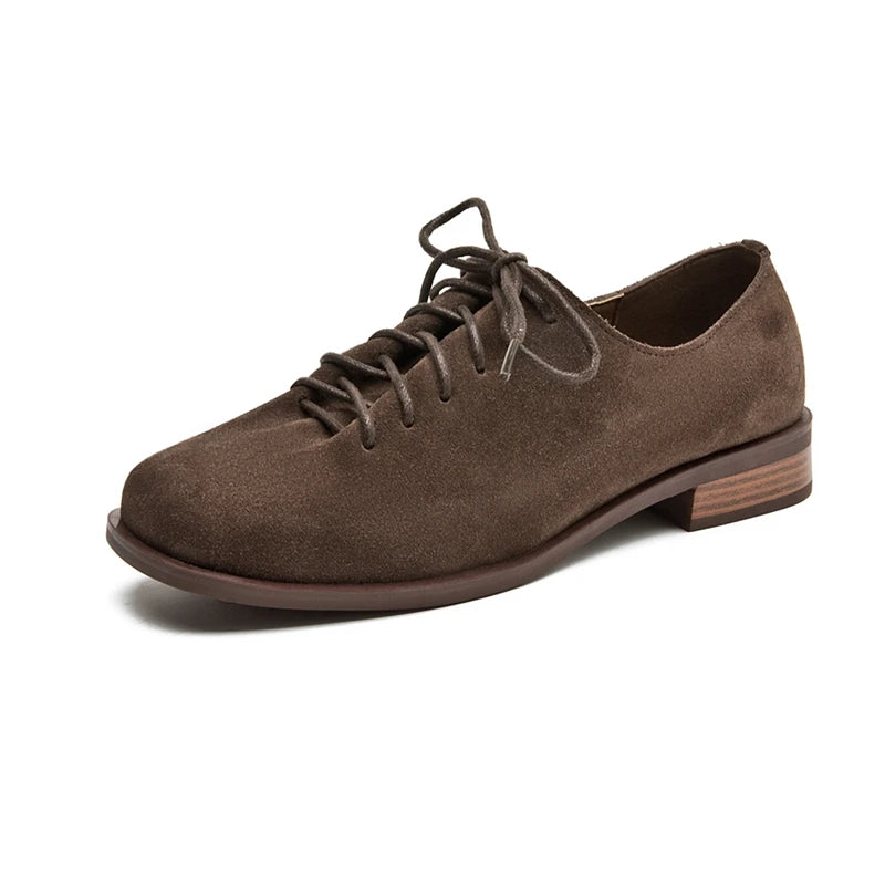Women Loafer Lace-up Spring Shoes Women Genuine Leather Women Oxford Shoes