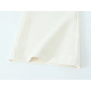 Women Vintage Mid Waist Full Length Flared Pants Elegant Office Ladies White Trousers