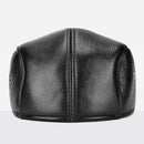 Men's leather hat winter Berets male warm Ear protection cap leather