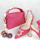 Italian Elegant Shoes With Bag To Match Set High Heels Shoes And Bag Set For Party